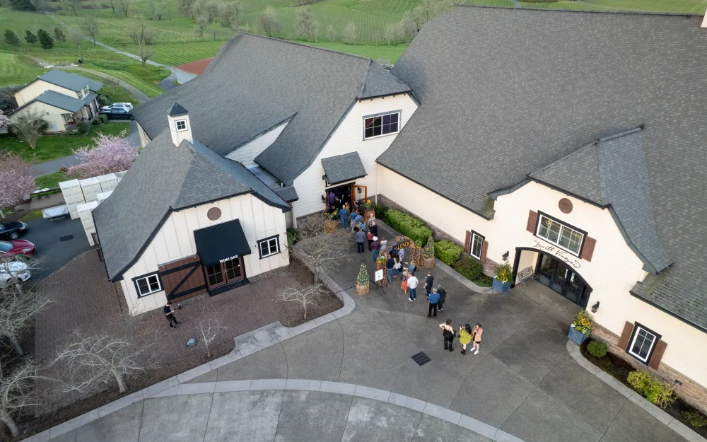 Beautifil Zenith Vineyard tasting room in the Eola-Amity Hills, Willamette Valley, Oregon
