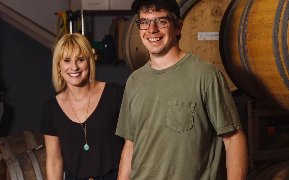 John Grochau, winemaker for Grochau Cellars, and Assistant Winemaker Sara