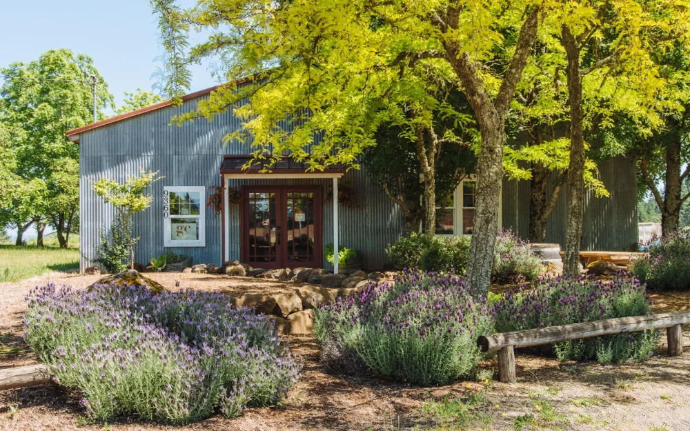 Exterior of the Grochau Tasting Room in Eola-Amity Hills AVA, Willamette Valley, AVA