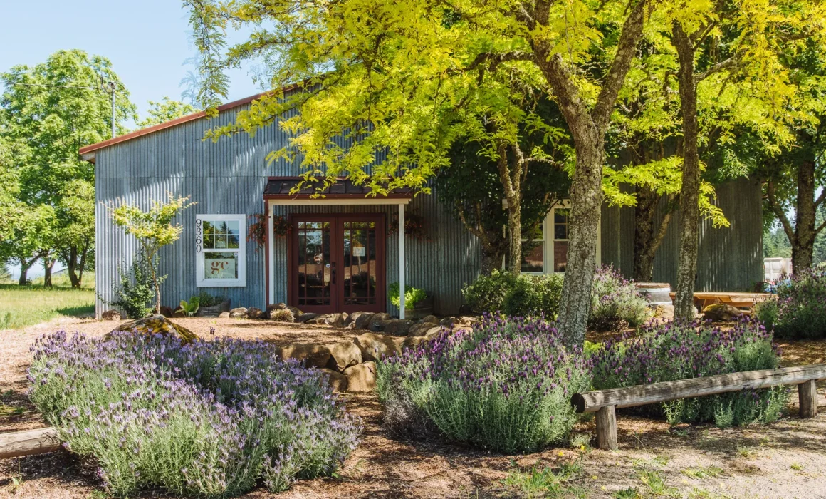 Exterior of the Grochau Tasting Room in Eola-Amity Hills AVA, Willamette Valley, AVA