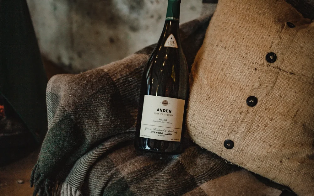 Bottle of Evening Land Anden wine