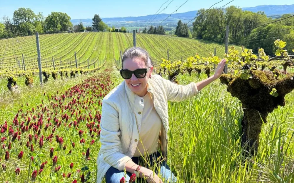 Olivia Hamilton Russel in the vineyards