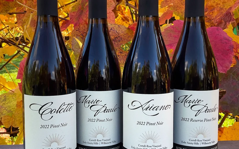 Lineup of Sun Break wines