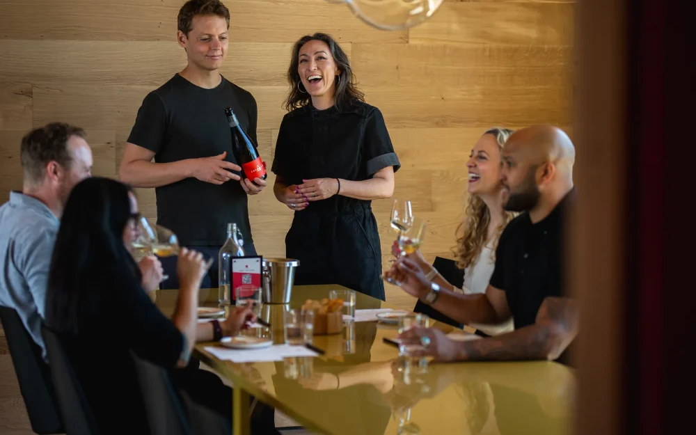 Indoor wine tasting experience at Corollary Wines in Eola-Amity Hills, Willamette Valley, Oregon