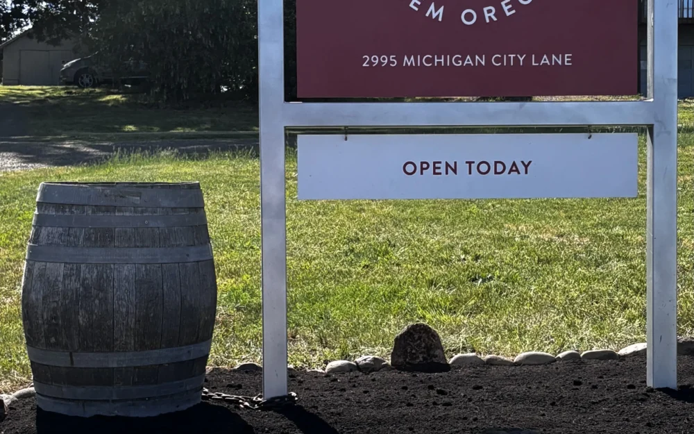 Entrance to Rh Estate Wines at Redhawk Vineyard