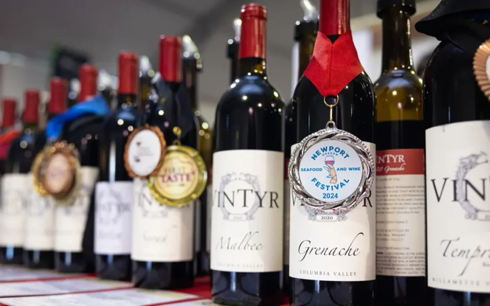 Lineup of VinTyr wine bottlles