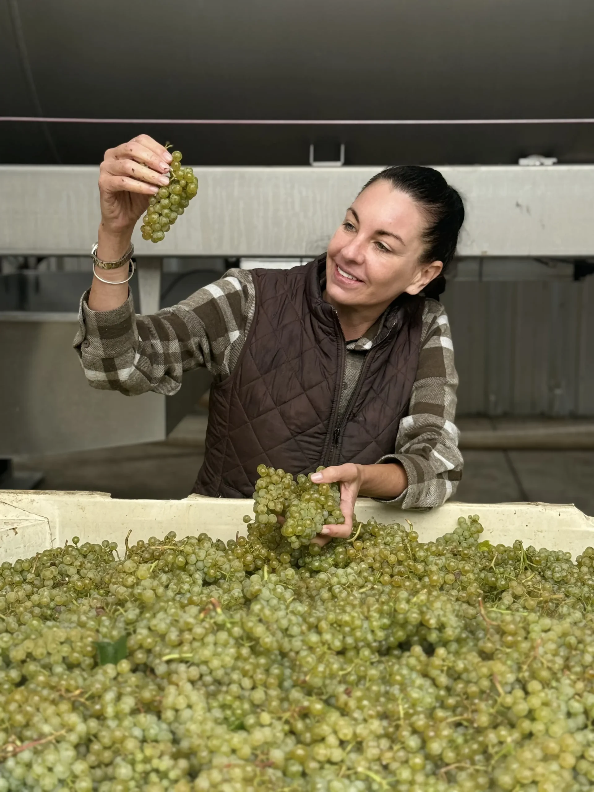 Olive Hamilton Russell with grapes