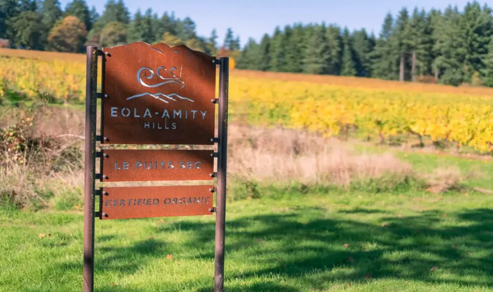 Entrance sign to Eola-Amity Hills AVA